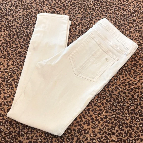 Rag & Bone White Skinny Jeans with Ankle Zippers - Picture 3 of 12